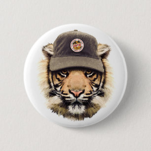Badge Rond 5 Cm Tigre surfant