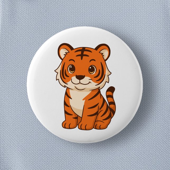Badge Rond 5 Cm Tigreau Mignon (Créateur téléchargé)