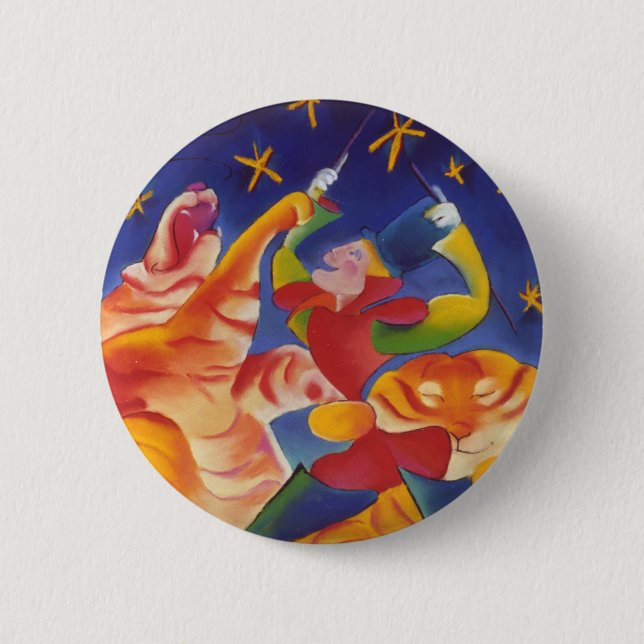 Badge Rond 5 Cm Tigres de cirque (Devant)