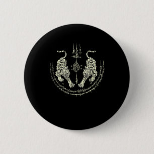 Badge Rond 5 Cm Tigres de Muay Thai Art Martial Combattant Kickbox