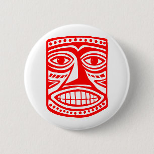 Badge Rond 5 Cm Tiki Toby - Rouge