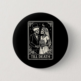 Badge Rond 5 Cm Till Death Skeleton Love Couples Gothic Wedding Br