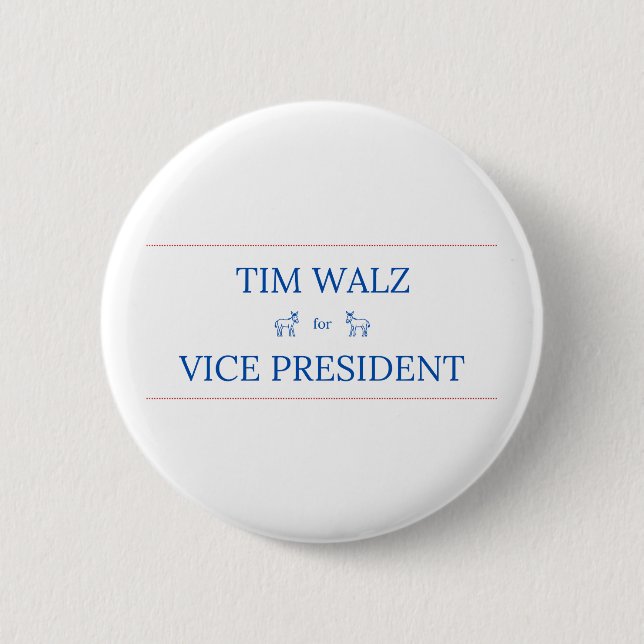 Badge Rond 5 Cm Tim Walz pour le vice-président Button (Devant)