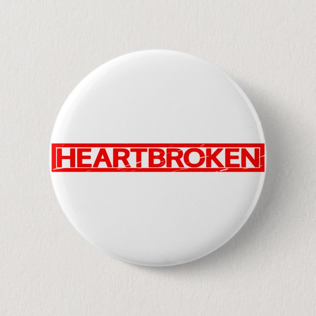 Badge Rond 5 Cm Timbre brisé du coeur (Devant)