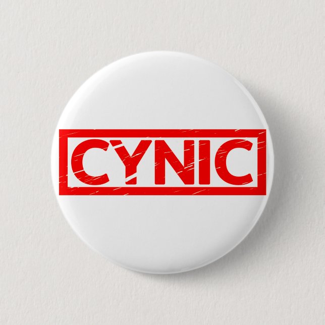Badge Rond 5 Cm Timbre cynique (Devant)
