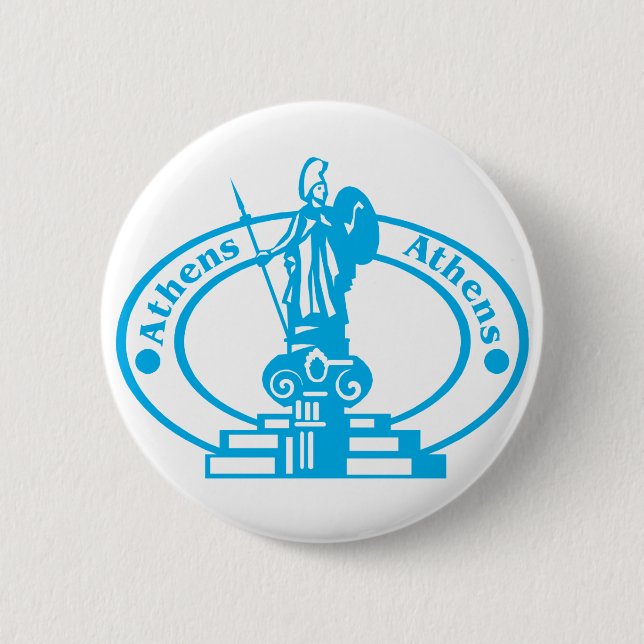 Badge Rond 5 Cm Timbre d'Athènes (Devant)