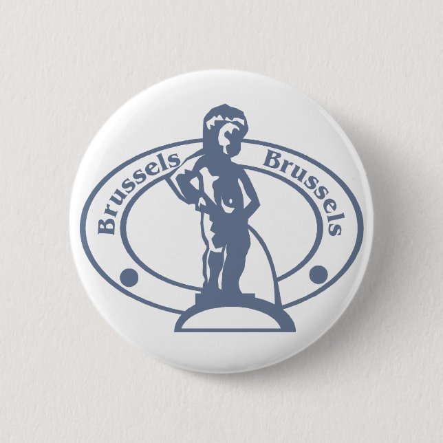 Badge Rond 5 Cm Timbre de Bruxelles (Devant)