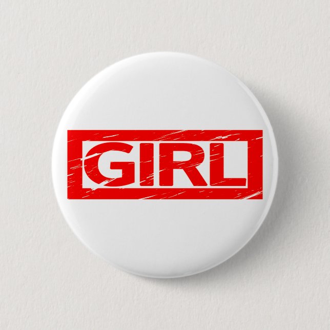 Badge Rond 5 Cm Timbre de fille (Devant)