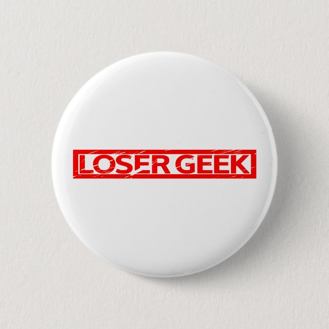 Badge Rond 5 Cm Timbre Geek perdant (Devant)