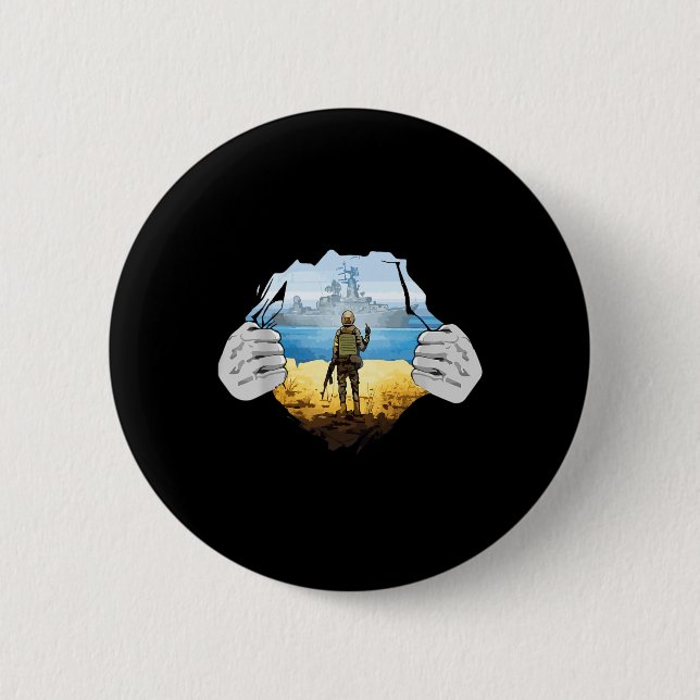 Badge Rond 5 Cm Timbre-poste d'Ukraine Drapeau Fierté Fête des Mèr (Devant)