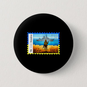 Badge Rond 5 Cm Timbre-poste Rétro Vintage Ukraine Drapeau Fierté 