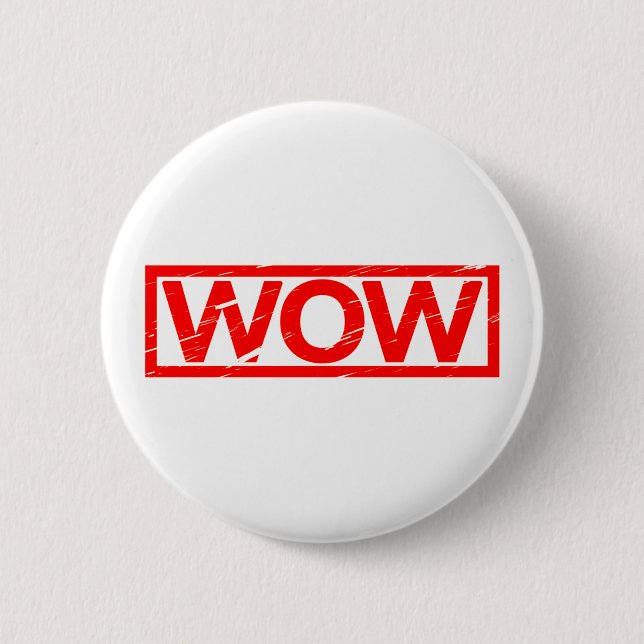 Badge Rond 5 Cm Timbre Wow (Devant)