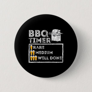 Badge Rond 5 Cm Timer Barbecue - Funny Bbq Smoker Byrbecue Grillin