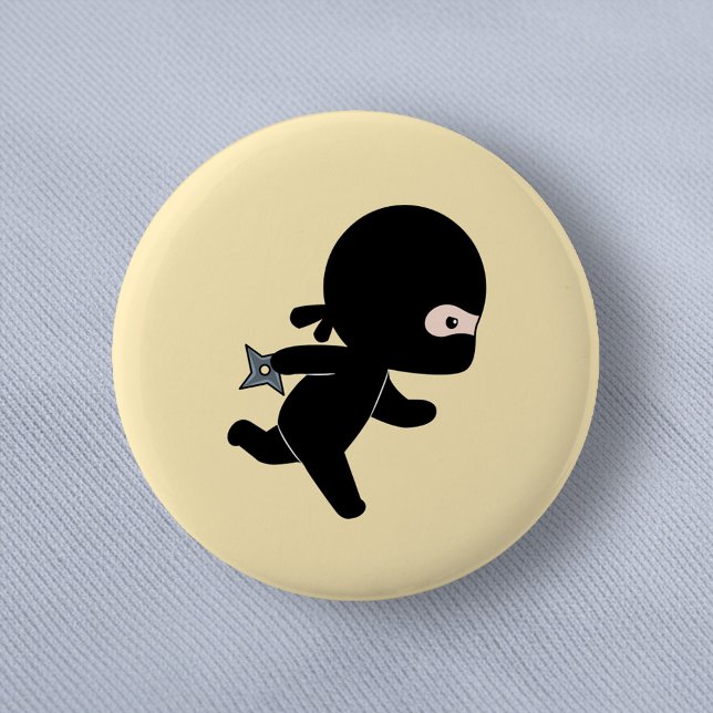 Badge Rond 5 Cm Tiny Ninja coule sur Jaune (Créateur téléchargé)