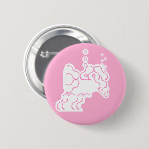 Badge Rond 5 Cm Tipsy, Eléphant Rose ivre