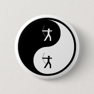 Badge Rond 5 Cm Tir à l'arc de Yin Yang