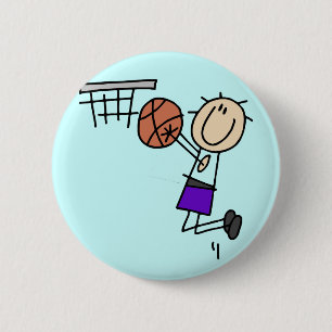 Badge Rond 5 Cm Tir en suspension de basket-ball - T-shirts violet