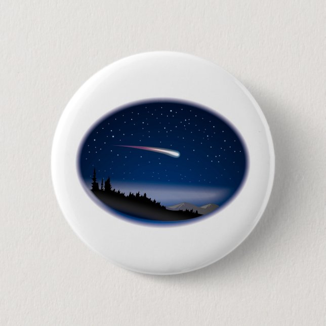 Badge Rond 5 Cm Tir une étoile sur le paysage nocturne (Devant)