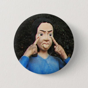 Badge Rond 5 Cm Tirer Les Visages Derrière Le Dos