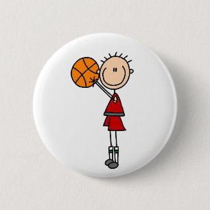 Badge Rond 5 Cm Tirer sur le bouton de basketball