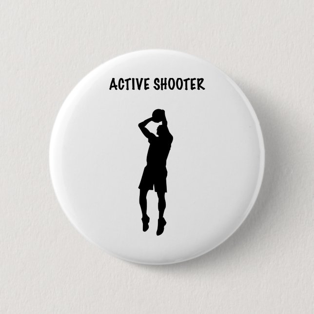 Badge Rond 5 Cm Tireur Actif Basketball 6  (Devant)