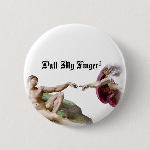 Badge Rond 5 Cm Tirez mon doigt - Humour de départ de la création