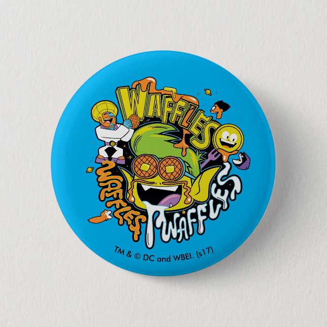 Badge Rond 5 Cm Titans Ados, allez ! | Beast Boy Waffles (Devant)