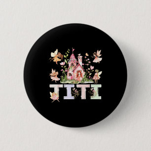 Badge Rond 5 Cm Titi fée magique florale anniversaire fille conte