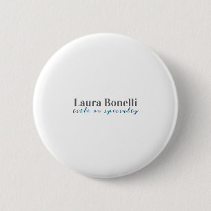 Badge Rond 5 Cm Titre de nom simple moderne minimaliste profession