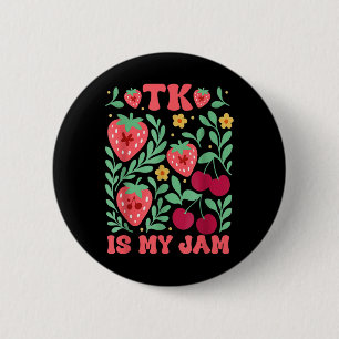 Badge Rond 5 Cm Tk Est Mon Jam Strawberry Cherry Transition Kinder