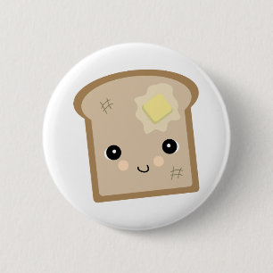Badge Rond 5 Cm toast kawaii mignon