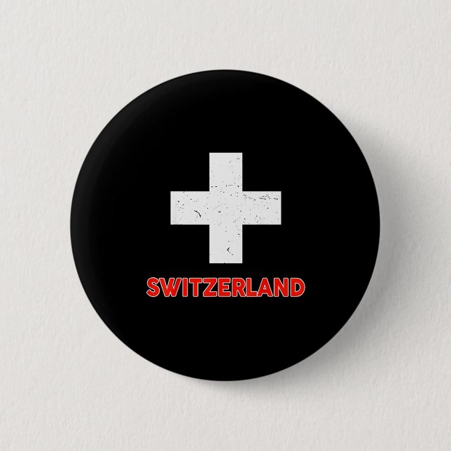Badge Rond 5 Cm Toddler Swiss-shirt Switzerland Flag Baby Kids Boy (Devant)