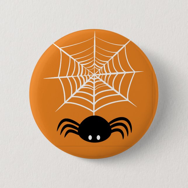 Badge Rond 5 Cm Toile d'araignée Halloween (Devant)