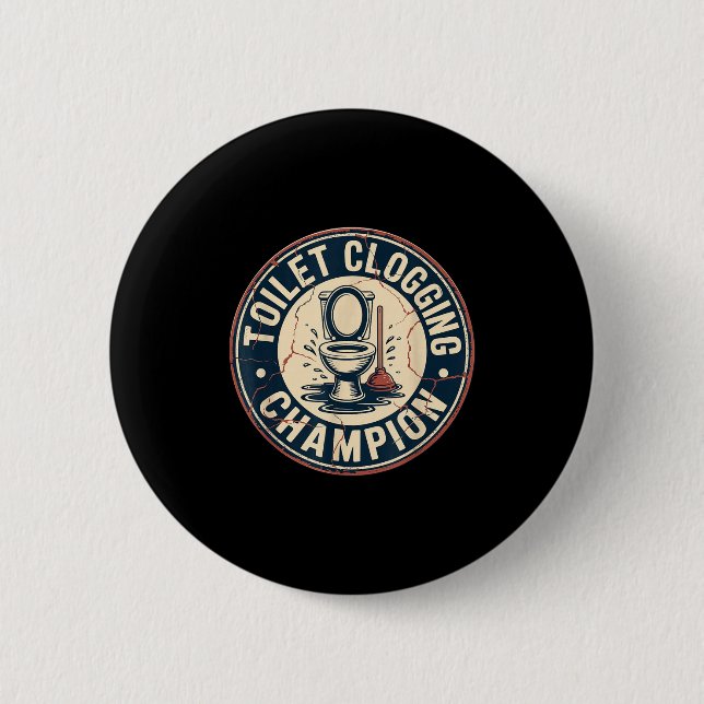 Badge Rond 5 Cm Toilet Clogging Chamon  (Devant)