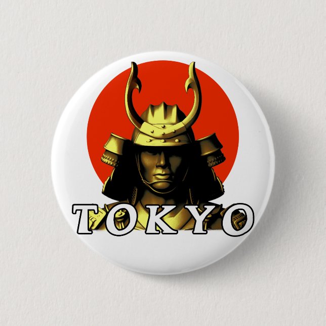 Badge Rond 5 Cm Tokyo Samurai Japon (Devant)