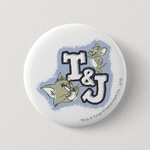 Badge Rond 5 Cm Tom and Jerry T&J Logo