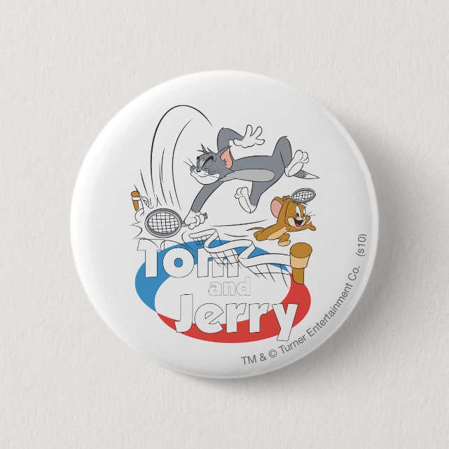 Badge Rond 5 Cm Tom and Jerry Tennis Stars 7 (Devant)