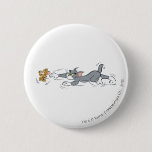 Badge Rond 5 Cm Tom et chasse de Jerry