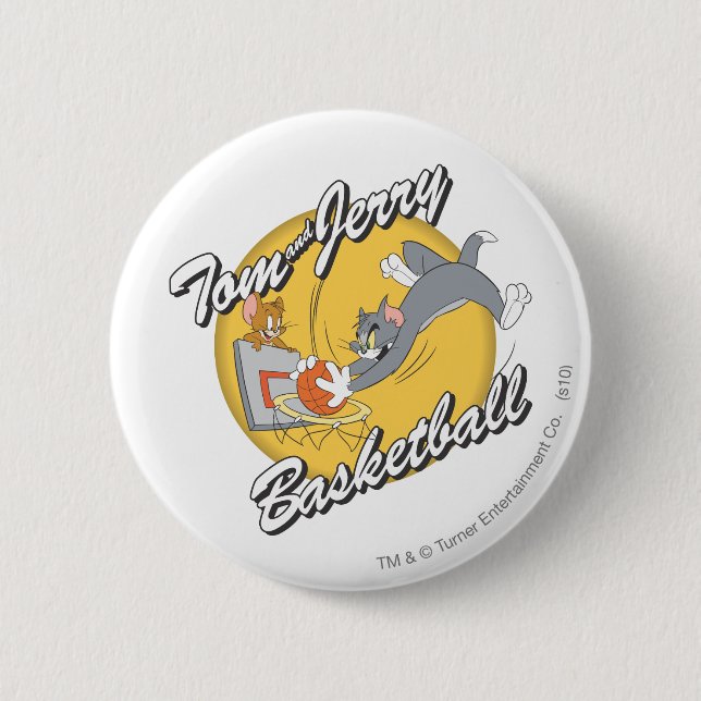 Badge Rond 5 Cm Tom et Jerry Basketball 2 (Devant)