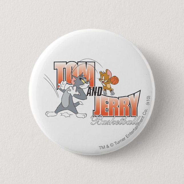 Badge Rond 5 Cm Tom et Jerry Basketball 3 (Devant)