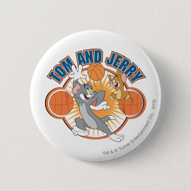 Badge Rond 5 Cm Tom et Jerry Basketball 4 (Devant)