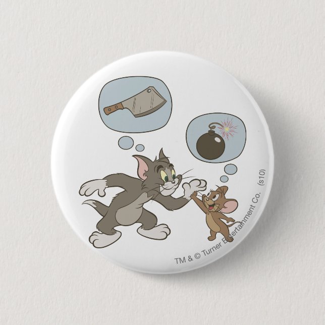 Badge Rond 5 Cm Tom et Jerry Evil Thoughts (Devant)