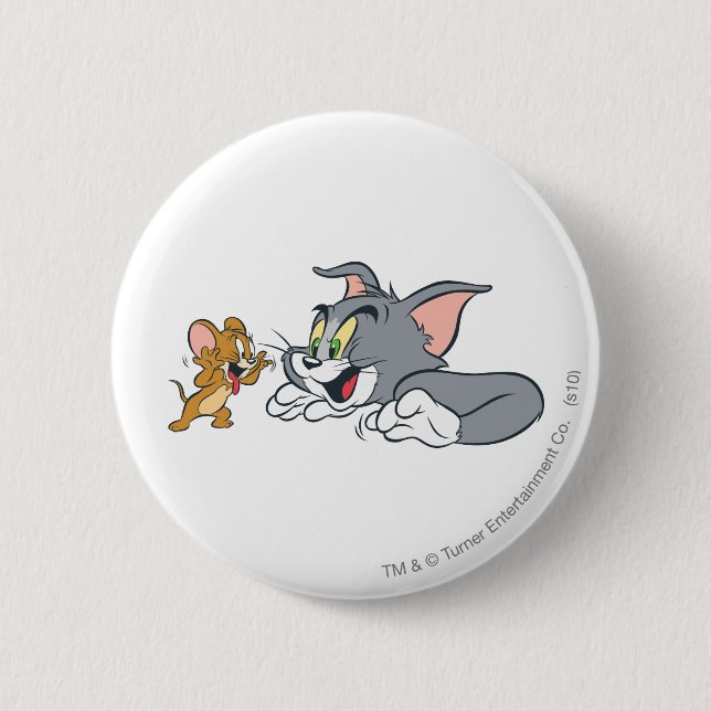 Badge Rond 5 Cm Tom et Jerry font des visages (Devant)