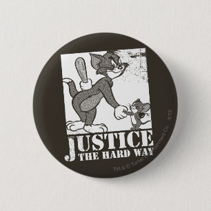 Badge Rond 5 Cm Tom et Jerry Justice à l'envers