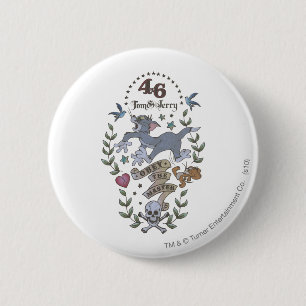 Badge Rond 5 Cm Tom et Jerry obéissent le maître 2