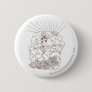 Badge Rond 5 Cm Tom et Jerry Outline