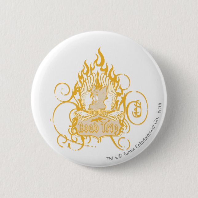 Badge Rond 5 Cm Tom et Jerry Road Trip (Devant)