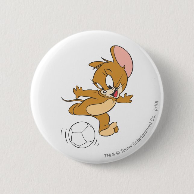 Badge Rond 5 Cm Tom et Jerry Soccer (Football) 2 (Devant)
