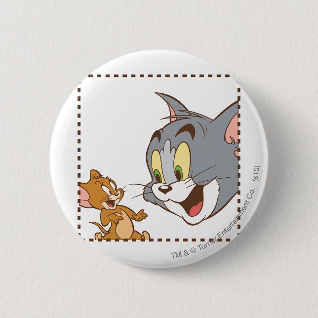 Badge Rond 5 Cm Tom et Jerry Stamp (Devant)