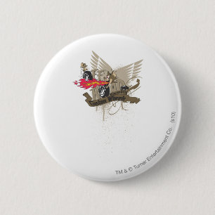 Badge Rond 5 Cm Tom et roues de Jerry Custume